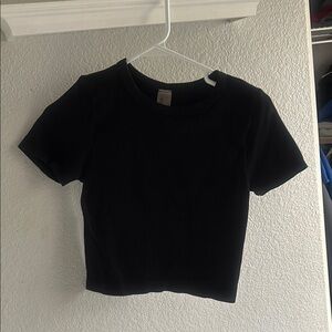 Black Cropped T-Shirt